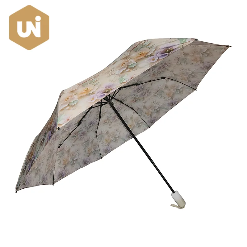 Guarda-chuva aberto manual dobrável com padrão floral